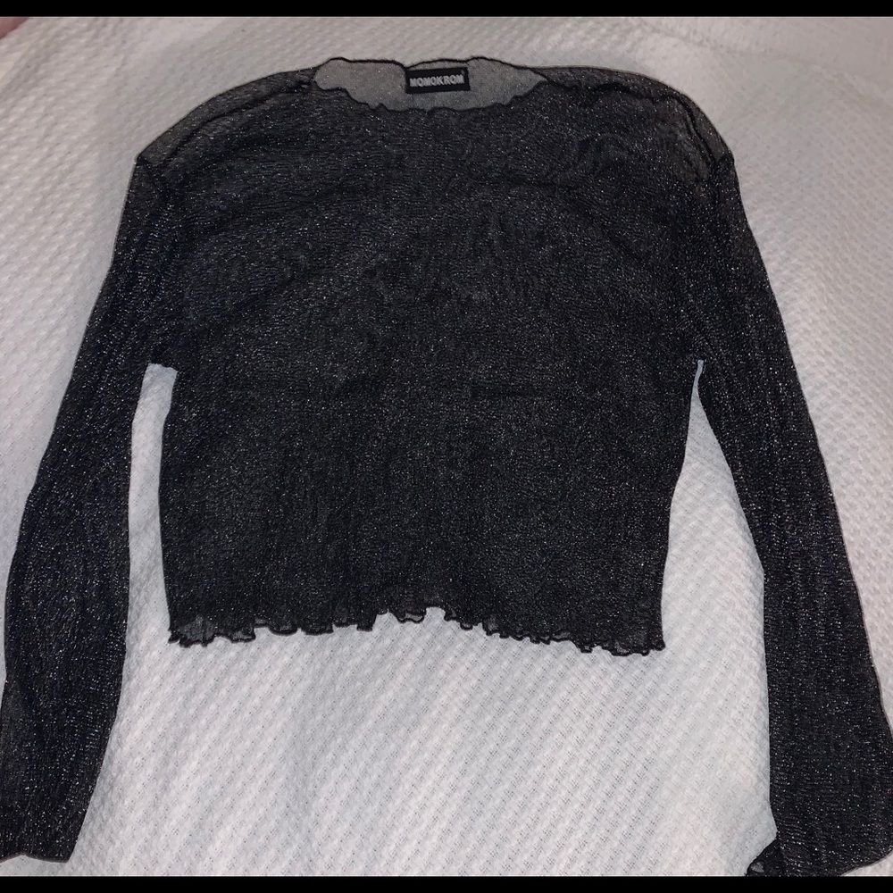 sheer, glitter long sleeve